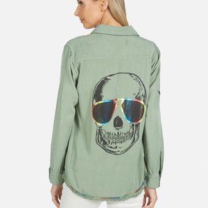 Lauren Moshi Skull Button Up